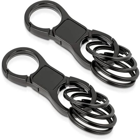 2 sæt bilnøgleringe, aftagelig nøglering med hurtigudløsning med 4 nøgleringe Kraftig organizer holder clip til mænd og kvinder