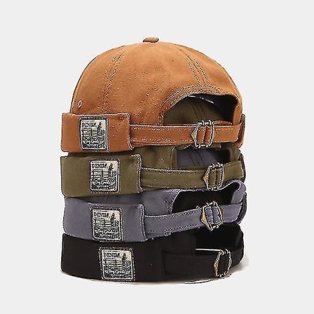 Vintage Docker Caps Uten Skygge Pustende Beanie Hater Bomulls Retro Justerbar Litterær Husleie Sailor Caps Kvinner Hip Hop Hat