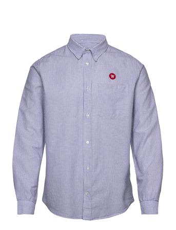 Ted Shirt Skjorte Uformell Blå Double A By Wood Wood*Betinget Tilbud
