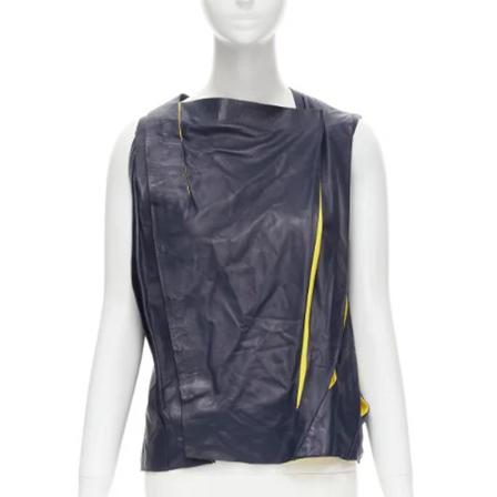 Balenciaga Vintage Pre-owned Leather tops blå, Dam, Dam, Storlek: S