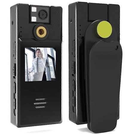 128GB Body Camera med Lyd- & Videooptagelse, 1080FHD Body Cam med 180° Roterbar Linse, Loop Optagelse Body Camera