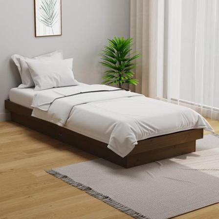 Vidaxl Sängram Honungsbrun Massiv Furu 75x190 Cm Brun