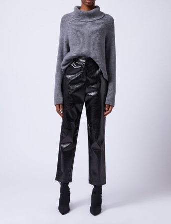 French Connection Emmett Pu Tapered Trouser - Black - 38