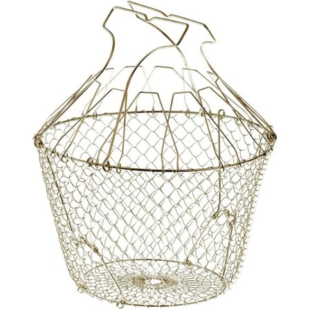 Taitettava salaattikori jäykisteillä - Ruostumaton teräs - Helppo st