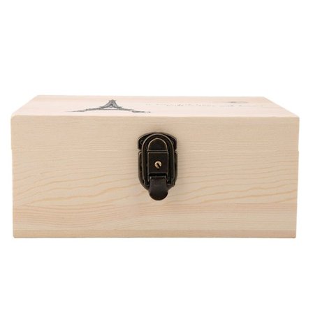 Vintage Oppbevaringsboks i Tre Dekorativ Burlywood med Jernkant