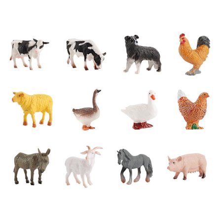 Land Simulering Mini Gård Leksaker, Fjäderfä, Plast Prydnader, Gård Leksaker, Gård Hästar, Nötkreatur Och Får Leksaker