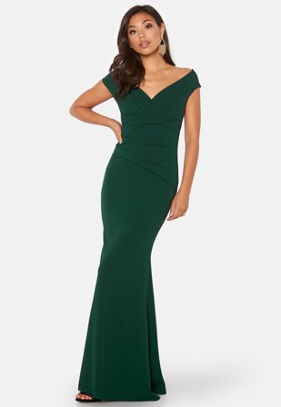 Goddiva Bardot Pleat Maxi Dress Vaatteet