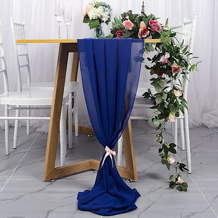 Kungsblå Chiffong Bordslöpare 73 X 300 Cm