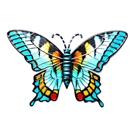 Sommerfugl Veggdekor Hage Ornament 18,5x0,3x12cm - Blå