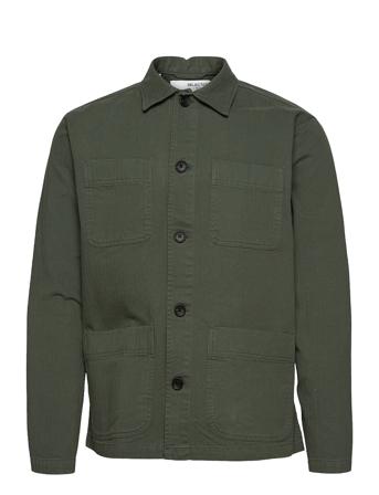 Slhloosetony Overshirt Ls W Tunn Jacka Grön Selected Homme