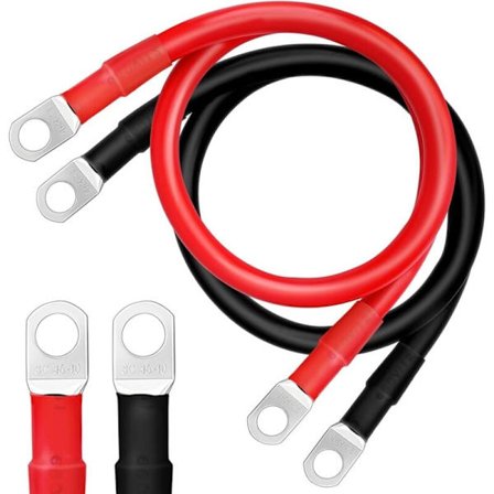 2-pakning 30 cm 2AWG 15 mm² 12 V batterikabel, SC35-10 skjøteledning, 12 V batterikabel