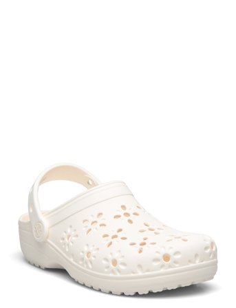 Classic Floral Cut Out Clog K White Crocs