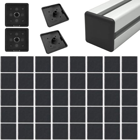 40 stk aluminiumprofil endehetter, 30 x 30 mm aluminiumprofil endehette