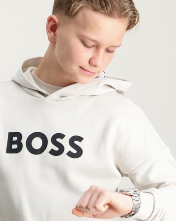 BOSS HOODED SWEATSHIRT Beżowy Bluzy z kapturem Chłopiec - Kids Brand Store