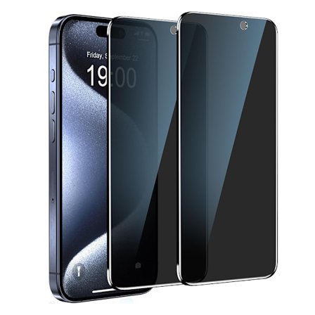 2-pack Ceramic Skärmskydd 2.5D Svart Spy för iPhone 15