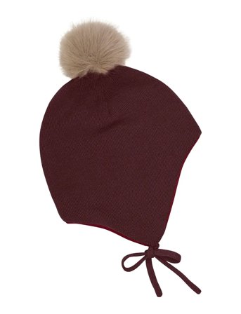 Minymo | Hat W. Detachable Fake Fur | 3-6M
