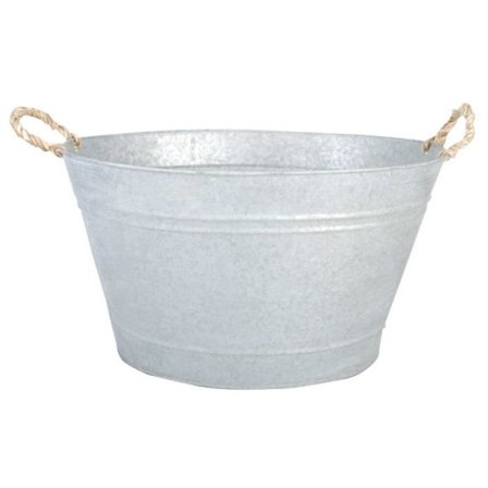 Jardinière bassine i patineret zink 48x37x28,7cm - ESSCHERT DESIGN - Rektangulær - 9 L - Grå
