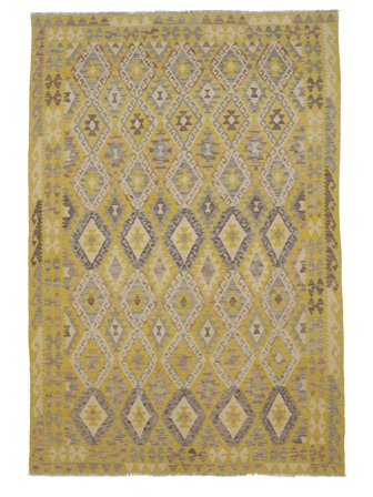 Kilim Afghan Old Style Rug Hand Woven 201X288 Brown/Orange Afghanistan