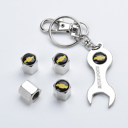 SSRGV Bil Dæk Støvkapper til Chevrolet med Logo på, 4stk Metal Bil Dæk Ventilkapper til Chevrolet Dæk, Anti-Korrosionsværktøj [GGL]