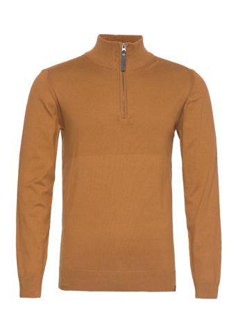 Ancona Knitwear Half Zip Pullover Ruskea INDICODE