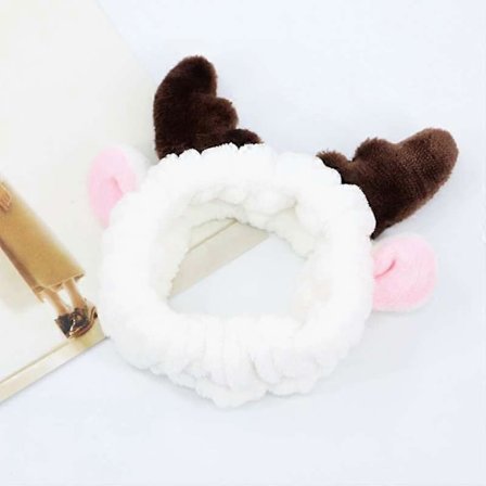 Hvid Makeup Hårbøjle Sød Hjort Hjorte Mode Kosmetisk Vaske Hovedbøjle Brusebad Sløjfe Hovedbøjle til Ansigtsvask Holdbar og Nyttig