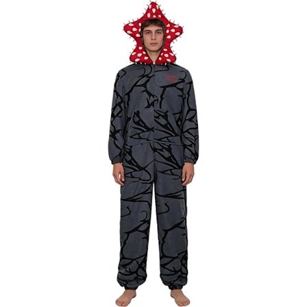 Stranger Things Demogorgon Onesie, Fleece Pyjamas Kostyme, Voksen Nattøy Størrelse M