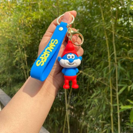 Søt tegneserie Smurf-dukke nøkkelring 1 IC