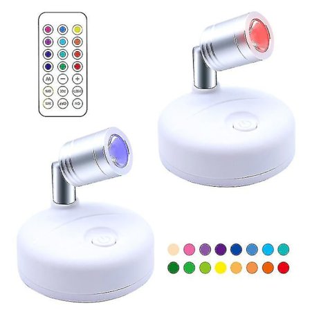 Trådlös spotlight batteridriven accentljus med fjärrkontroll, led Rgb+w puckljus Bärbar liten spotlight vinkel justerbar med dimmer och timer F