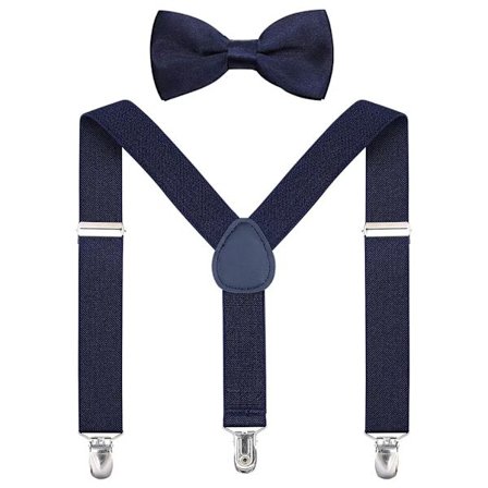 Bukseseler og sløyfesett, justerbar sløyfe for menn, elegant tilbehør, bukseseler for bryllup og forretningsarrangementer