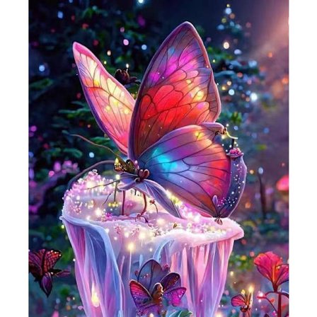 30x40cm 5D DIY Diamantmålning Full, Série de Papillon#J, DIY Diam