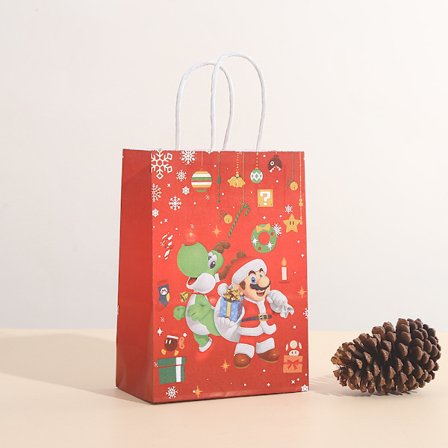 #Julgåväska Mario Tomte 12 stycken 21*15*8cm#