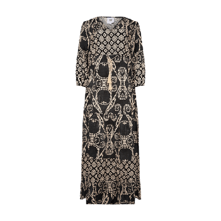 Tiffany Valentina, Dress, Viscose - Ancient Print Klänningar Dam Svart S