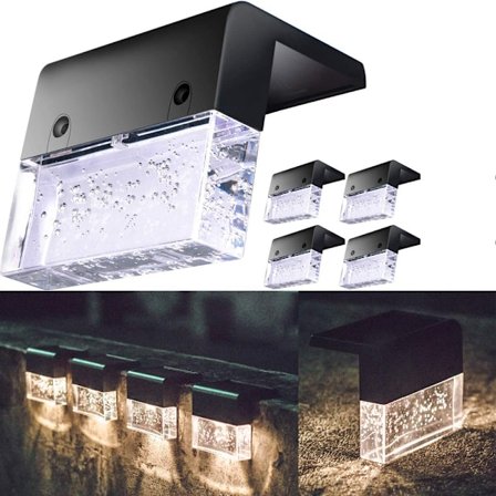 Solcelle dekklampe, gjerdestolpelampe, utendørsbelysning, hage d