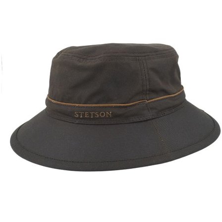 Stetson - Brun bucket Hatt - Waxed Cotton Brown Bucket @ Hatstore