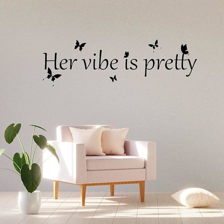 Hennes Vibe är Pretty Wall Decal Dekorativ Levande Fjäril Konst Vägg