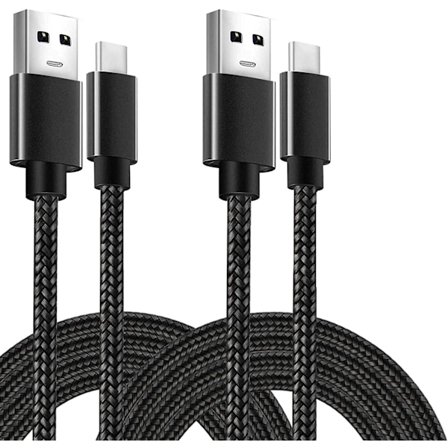 (2st) 2M lång Samsung Galaxy S9 , S9 Plus USB-C Kabel Svart