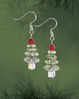 Bastelset – Gestalte deine eigenen Weihnachts-Ohrringe Grüne Weihnachtsbäume - 4 Paare