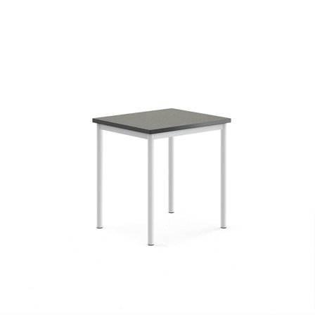 Desk SONITUS, 700x600x720 mm, dark grey linoleum, white