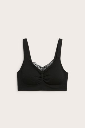 Kappahl | Stanik bez szwów i fiszbin Czarne 2XL | Czarne