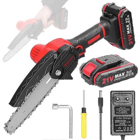 21V 6 tums Bärbar Elektrisk Beskärningssåg Liten Vedklyv Motorsåg Borstmotor Enhands Woodwo