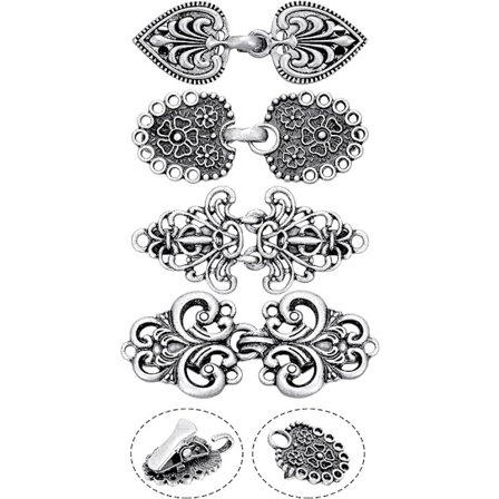 4 deler Vintage Genser Swirl Clip Cape Mantelklips Retro Cardigan Clip Sjal Krage Spenne Kjole Skjorte Brosjeklips for jenter kvinner