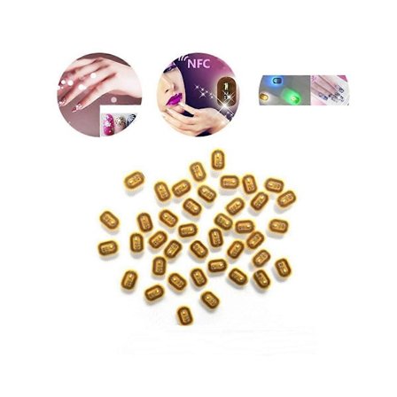 5st NFC Flash Nagel Sticker LED Bare Chip Intelligent Självlysande Nagellampa Nagel Sticker Förbättring