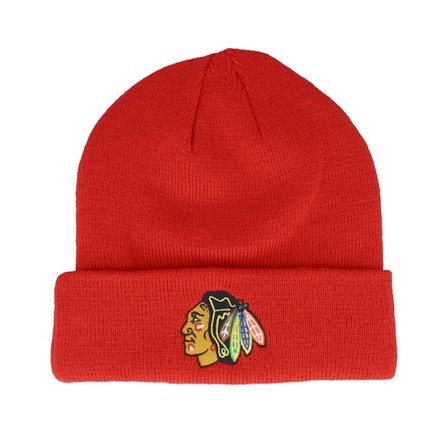 Outerstuff - Kids Chicago Blackhawks Knit Beanie Red Cuff Cuff Red Beanie - NHL @ Hatstore