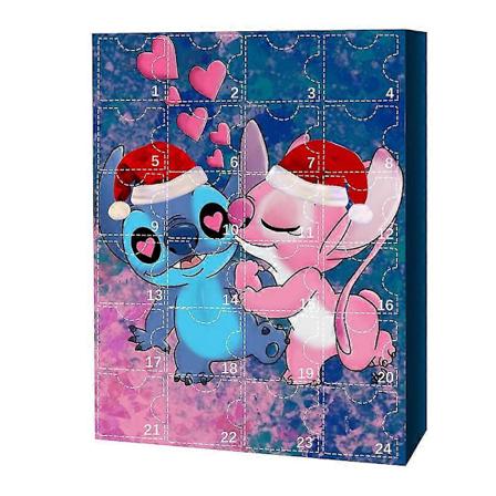 Søt adventskalender 2023 for barn, Little Monster Lilo & Stitch Kawaii figurer leker julekalender, nydelig julegaveidé for barn G