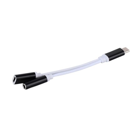 Type-c til Type-C+3,5 mm Audio Adapter Headset Opladning To-i-en Adapter