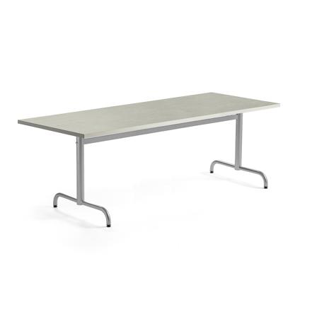 Tisch PLURAL, 1800x800x720 mm, Linoleum-Platte, beige, weiß