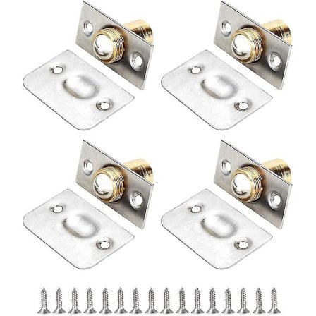 4 st rostfritt stål dörr kulhake, justerbar roller boll möbeldörr spärr, för skafferi, skåp