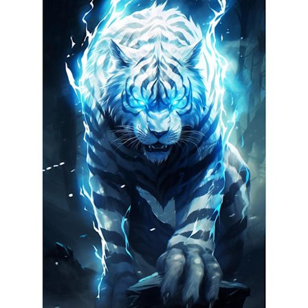 30x40cm, 5d diamant lyntigers malet rhinestone broderi