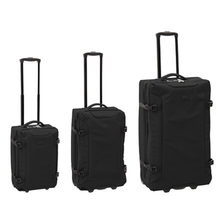 Blød kuffert x3 med 2 hjul sort