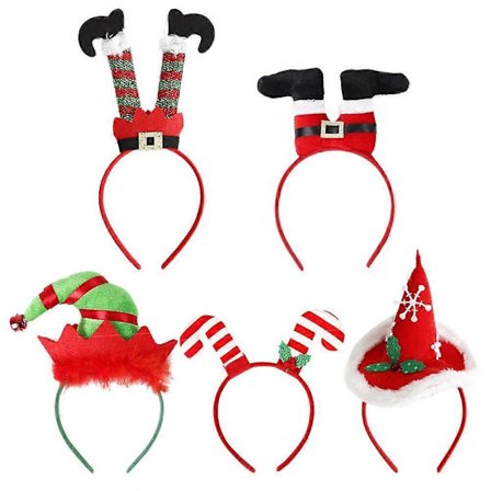 5 stk. Julehårbøyler Jule Nyhet Hårbøyle Party Hårbøyler Hodebøyle